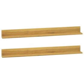 Wall Shelves 2 pcs 43.3"x3.9"x3.9" Solid Wood Teak