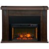HOMCOM 35" Electric Fireplace with Mantel, 1400W Freestanding Fireplace Heater with Remote Control, Overheat Protection, Timer, Brown