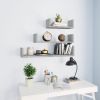 Wall Display Shelf 3 pcs Concrete Gray Engineered Wood