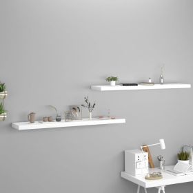 Floating Wall Shelves 2 pcs White 47.2"x9.3"x1.5" MDF