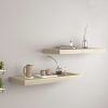 Floating Wall Shelves 2 pcs Oak 23.6"x9.3"x1.5" MDF