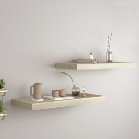 Floating Wall Shelves 2 pcs Oak 23.6"x9.3"x1.5" MDF