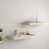 Floating Wall Shelves 2 pcs Oak 19.7"x9.1"x1.5" MDF