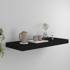 Floating Wall Shelf Black 23.6"x9.3"x1.5" MDF
