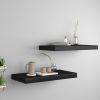 Floating Wall Shelves 2 pcs Black 19.7"x9.1"x1.5" MDF