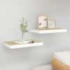Floating Wall Shelves 2 pcs Oak and White 15.7"x9.1"x1.5" MDF