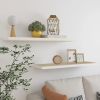 Floating Wall Shelves 2 pcs Oak and White 35.4"x9.3"x1.5" MDF