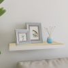Floating Wall Shelf Oak and White 23.6"x9.3"x1.5" MDF