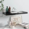 Floating Wall Shelf High Gloss Black 23.6"x9.3"x1.5" MDF