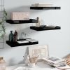 Floating Wall Shelves 4 pcs High Gloss Black 15.7"x9.1"x1.5" MDF