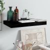 Floating Wall Shelf High Gloss Black 15.7"x9.1"x1.5" MDF