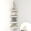 Wall Corner Shelves 4 pcs Oak and White 9.8"x9.8"x1.4" MDF