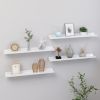 Wall Shelves 4 pcs High Gloss White 23.6"x3.5"x1.2"
