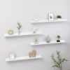 Wall Shelves 4 pcs High Gloss White 31.5"x3.5"x1.2"