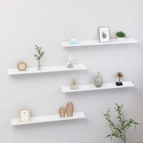 Wall Shelves 4 pcs High Gloss White 31.5"x3.5"x1.2"