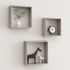 Wall Cube Shelves 3 pcs Concrete Gray