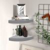 Wall Corner Shelves 2 pcs Concrete Gray 13.7"x13.7"x1.4" MDF