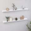 Wall Shelves 2 pcs High Gloss White 39.4"x3.5"x1.2"