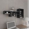 Wallshe 47" Wide 7-Tier Wall Shelf, Cube Shelf Modular Shelf for Living Room, Home office, Bedroom Black