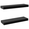 Floating Wall Shelves 2 pcs Black 15.7"x7.9"x1.5"