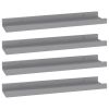 Wall Shelves 4 pcs Gray 15.7"x3.5"x1.2"