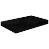 Floating Wall Shelf High Gloss Black 15.7"x9.1"x1.5" MDF