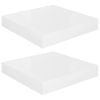 Floating Wall Shelves 2 pcs High Gloss White 9.1"x9.3"x1.5" MDF