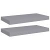 Floating Wall Shelves 2 pcs Gray 19.7"x9.1"x1.5" MDF