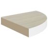 Wall Corner Shelf Oak and White 9.8"x9.8"x1.4" MDF