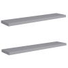 Floating Wall Shelves 2 pcs Gray 47.2"x9.3"x1.5" MDF