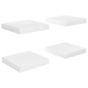 Floating Wall Shelves 4 pcs High Gloss White 9.1"x9.3"x1.5" MDF