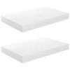 Floating Wall Shelves 2 pcs High Gloss White 15.7"x9.1"x1.5" MDF