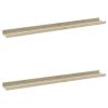 Wall Shelves 2 pcs White and Sonoma Oak 31.5"x3.5"x1.2"