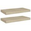 Floating Wall Shelves 2 pcs Oak 19.7"x9.1"x1.5" MDF