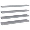 Floating Wall Shelves 4 pcs Gray 47.2"x9.3"x1.5" MDF