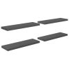 Floating Wall Shelves 4 pcs High Gloss Gray 31.5"x9.3"x1.5" MDF