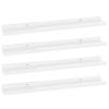 Wall Shelves 4 pcs High Gloss White 23.6"x3.5"x1.2"