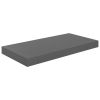 Floating Wall Shelves 2 pcs High Gloss Gray 19.7"x9.1"x1.5" MDF