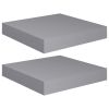 Floating Wall Shelves 2 pcs Gray 9.1"x9.3"x1.5" MDF