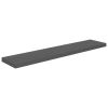 Floating Wall Shelves 2 pcs High Gloss Gray 47.2"x9.3"x1.5" MDF