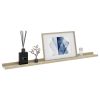 Wall Shelves 2 pcs White and Sonoma Oak 39.4"x3.5"x1.2"
