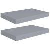 Floating Wall Shelves 2 pcs Gray 15.7"x9.1"x1.5" MDF
