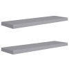 Floating Wall Shelves 2 pcs Gray 35.4"x9.3"x1.5" MDF