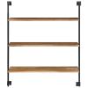 Wall Shelf 37"x13.7"x44.4" Solid Acacia Wood