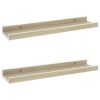 Wall Shelves 2 pcs White and Sonoma Oak 15.7"x3.5"x1.2"