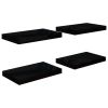 Floating Wall Shelves 4 pcs High Gloss Black 15.7"x9.1"x1.5" MDF