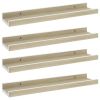 Wall Shelves 4 pcs White and Sonoma Oak 15.7"x3.5"x1.2"
