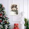 Trendy Decor 4U Old World Frosty The Snowman White Framed Wall Art for Living Room, Holiday Wall Art Print for Home Decor