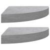 Wall Corner Shelves 2 pcs Concrete Gray 13.7"x13.7"x1.4" MDF