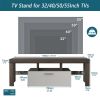 20 minutes quick assembly brown simple modern TV stand with the toughened glass shelf Floor cabinet Floor TV wall cabinet Brown + whiteTV bracket with